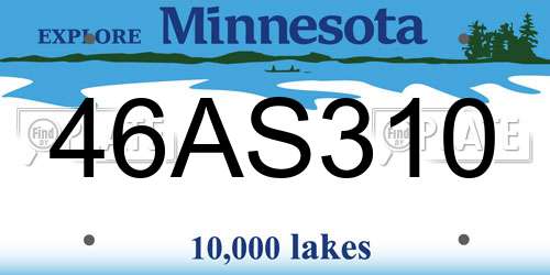 46AS310 Minnesota License Plate
