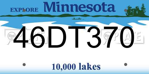 46DT370 Minnesota License Plate