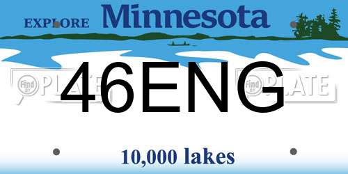 46ENG Minnesota License Plate