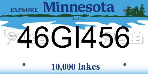 46GI456 Minnesota License Plate