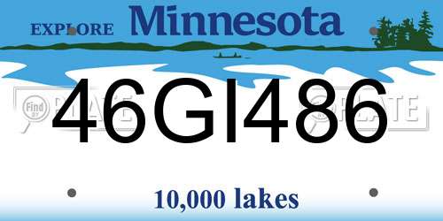 46GI486 Minnesota License Plate