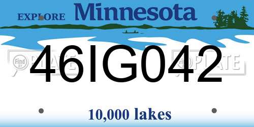 46IG042 Minnesota License Plate
