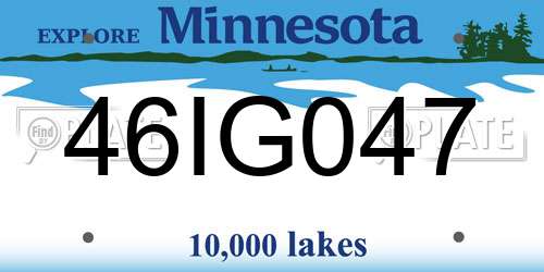 46IG047 Minnesota License Plate