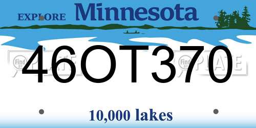 46OT370 Minnesota License Plate