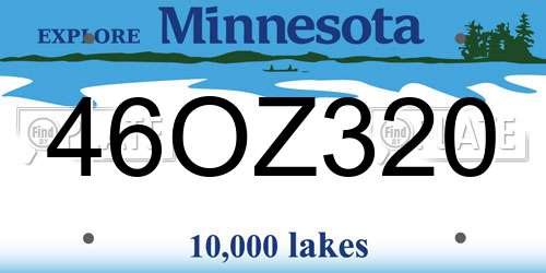 46OZ320 Minnesota License Plate