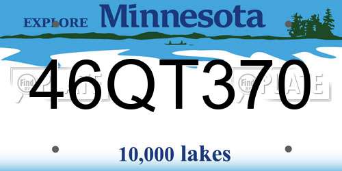 46QT370 Minnesota License Plate