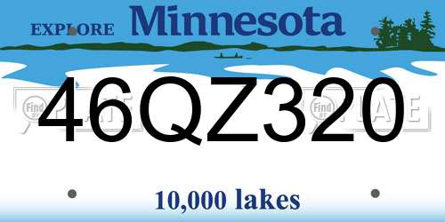46QZ320 Minnesota License Plate