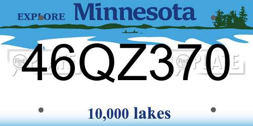 46QZ370 Minnesota License Plate