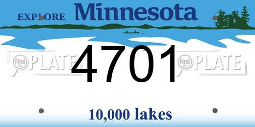 4701 Minnesota License Plate