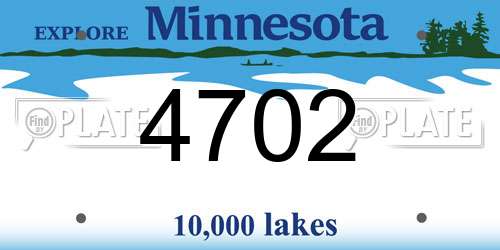 4702 Minnesota License Plate