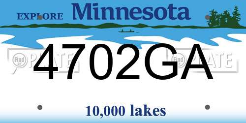 4702GA Minnesota License Plate