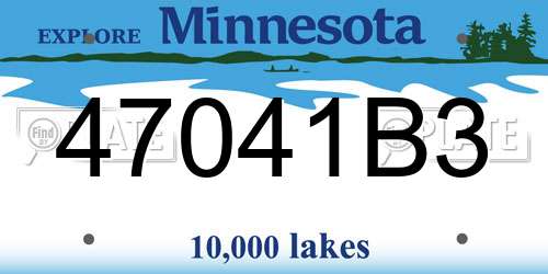 47041B3 Minnesota License Plate