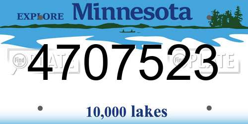 4707523 Minnesota License Plate
