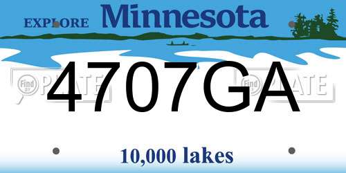 4707GA Minnesota License Plate