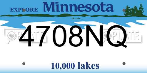 4708NQ Minnesota License Plate