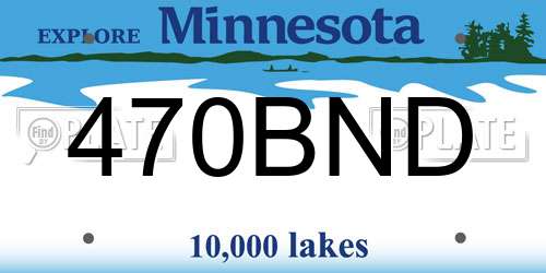 470BND Minnesota License Plate