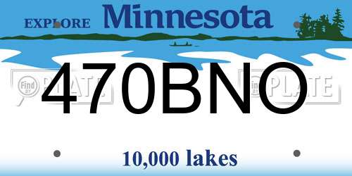 470BNO Minnesota License Plate