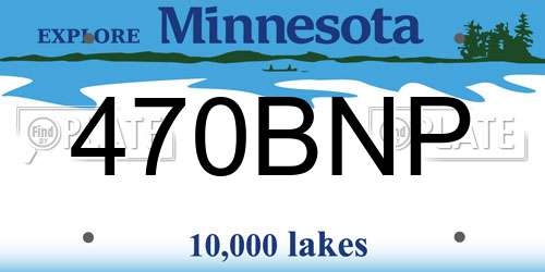 470BNP Minnesota License Plate