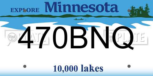 470BNQ Minnesota License Plate