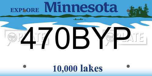 470BYP Minnesota License Plate