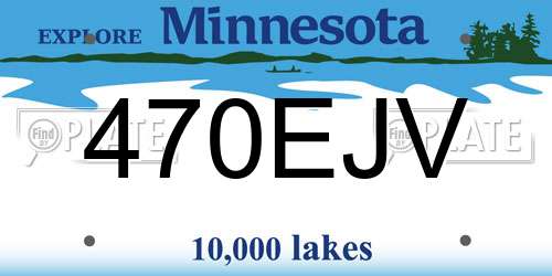 470EJV Minnesota License Plate