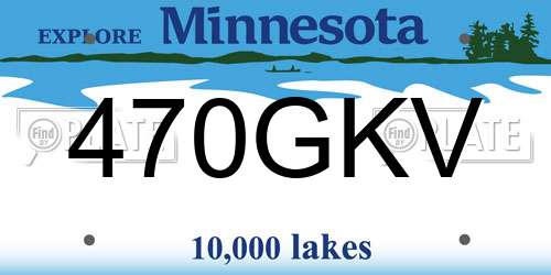 470GKV Minnesota License Plate