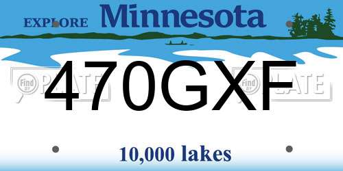 470GXF Minnesota License Plate