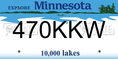 470KKW Minnesota License Plate