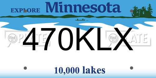 470KLX Minnesota License Plate