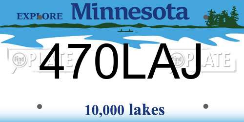 470LAJ Minnesota License Plate