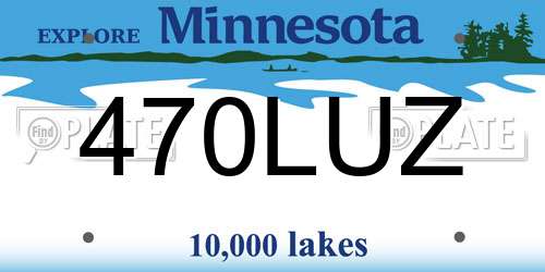 470LUZ Minnesota License Plate