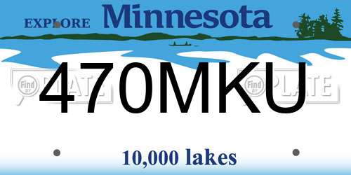 470MKU Minnesota License Plate