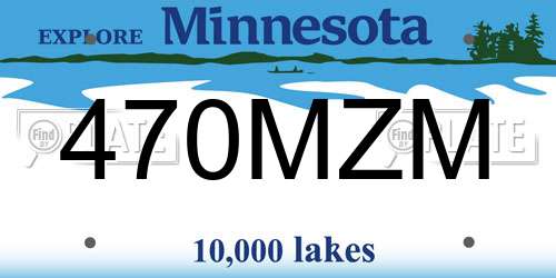 470MZM Minnesota License Plate