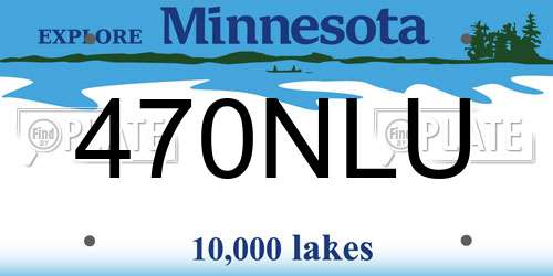 470NLU Minnesota License Plate