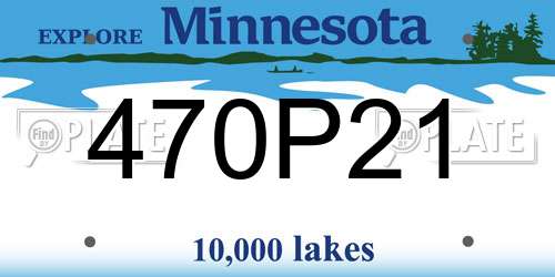 470P21 Minnesota License Plate