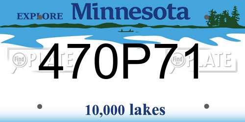 470P71 Minnesota License Plate