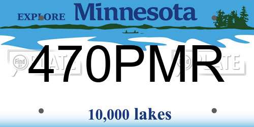 470PMR Minnesota License Plate
