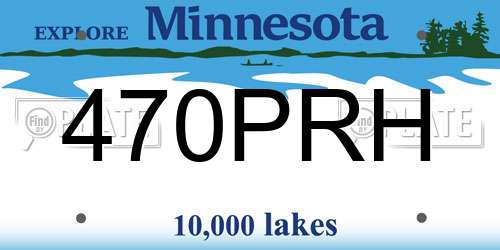 470PRH Minnesota License Plate