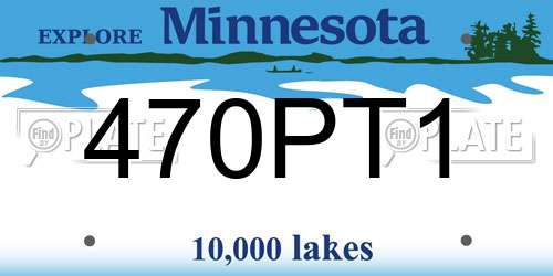470PT1 Minnesota License Plate