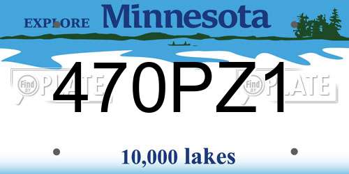 470PZ1 Minnesota License Plate