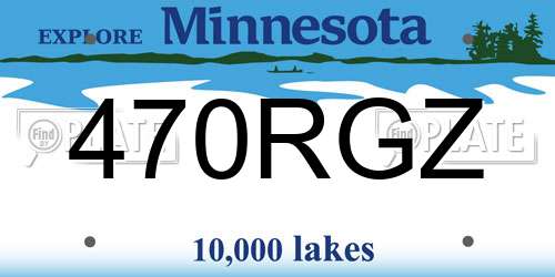 470RGZ Minnesota License Plate