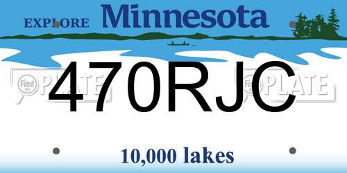 470RJC Minnesota License Plate