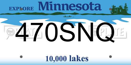 470SNQ Minnesota License Plate