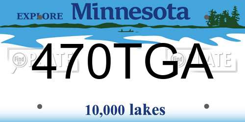 470TGA Minnesota License Plate