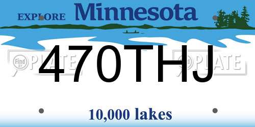 470THJ Minnesota License Plate