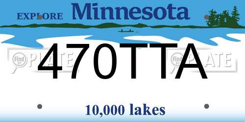 470TTA Minnesota License Plate