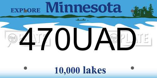 470UAD Minnesota License Plate