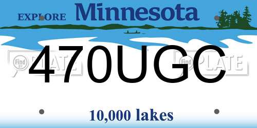 470UGC Minnesota License Plate