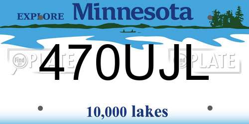 470UJL Minnesota License Plate