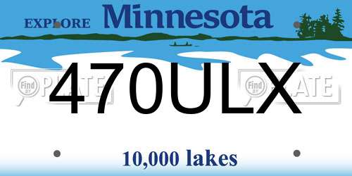 470ULX Minnesota License Plate
